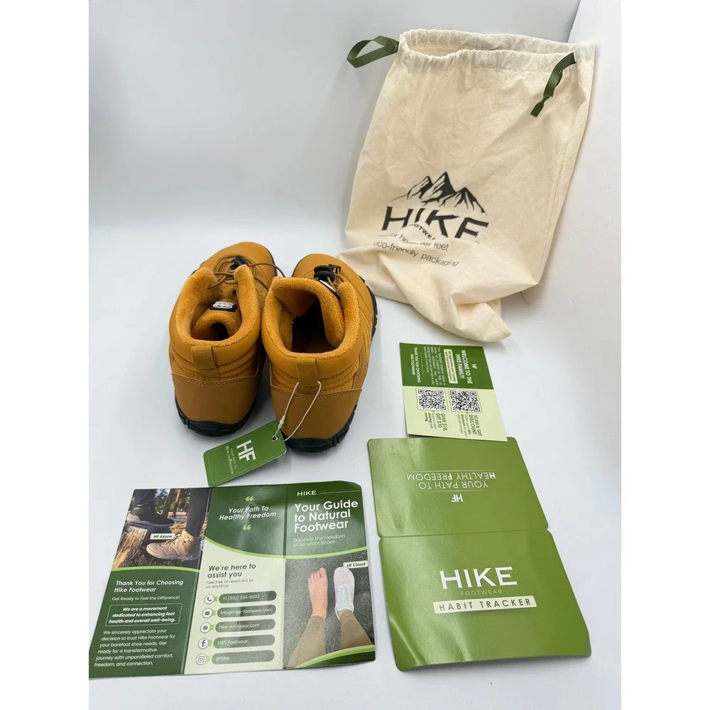 HIKE Footwear HF Barefoot Winter Boots Mens EU 42 Yellow Insulated Wide Toe Box